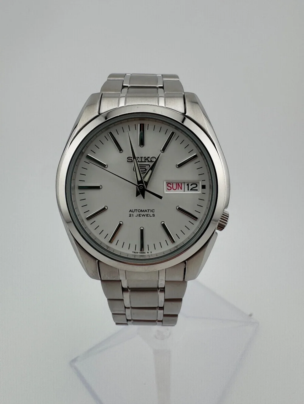 Seiko 5 Automatic SNK355 Silver Dial 37mm Men's Watch Box Papers